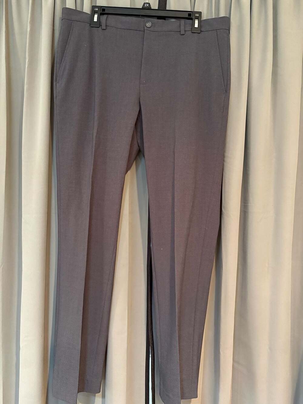 Calvin Klein Men's Slim Fit Stretch Dress Pants Grey W34xL32